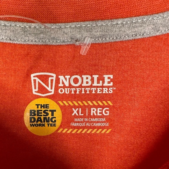 NEW Noble Outfitters Men’s Full Flex Work Tee T-shirt Size XL Dark Orange - Picture 4 of 5